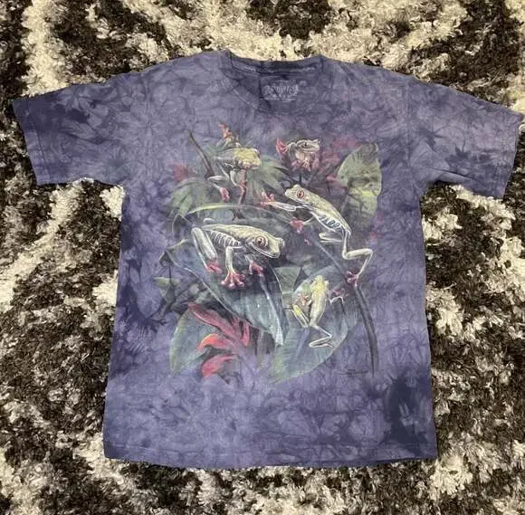 Vintage Rainforest Cafe The Mountain Tree Frog Tie-Dye Graphic T-Shirt - Picture 1 of 5
